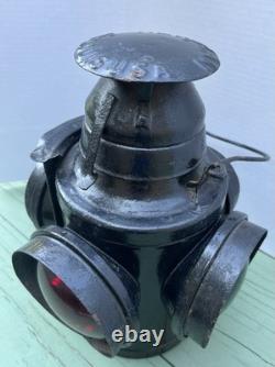Antique Handlan St Louis Railroad Switch Lantern Lamp Parts As Is Cracked READ