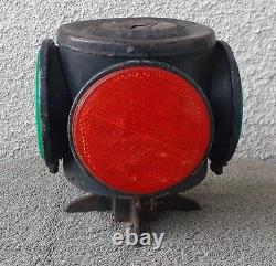 Antique Handlan St Louis USA 4 Way Railroad Switch Signal Lantern Light Lamp VTG