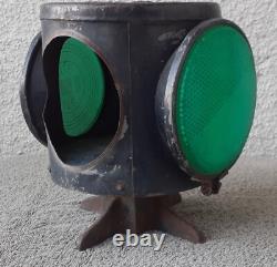 Antique Handlan St Louis USA 4 Way Railroad Switch Signal Lantern Light Lamp VTG