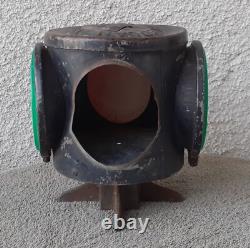 Antique Handlan St Louis USA 4 Way Railroad Switch Signal Lantern Light Lamp VTG