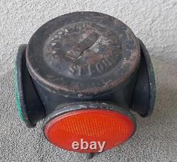 Antique Handlan St Louis USA 4 Way Railroad Switch Signal Lantern Light Lamp VTG