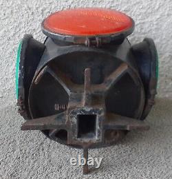 Antique Handlan St Louis USA 4 Way Railroad Switch Signal Lantern Light Lamp VTG