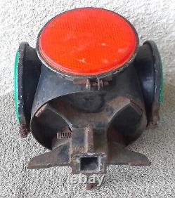 Antique Handlan St Louis USA 4 Way Railroad Switch Signal Lantern Light Lamp VTG