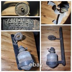 Antique Handlan St. Louis Wall Mount Caboose Railroad Lantern Lamp Plume Atwood