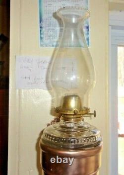 Antique Heavy Brass Bracket Railway Car Glass Oil Lamp