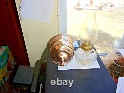 Antique Heavy Brass Bracket Railway Car Glass Oil Lamp