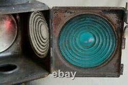 Antique Indiana Lamp Co Connorsville Buggy Railroad Lamp Light Lantern 3 Lens