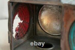 Antique Indiana Lamp Co Connorsville Buggy Railroad Lamp Light Lantern 3 Lens