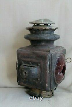 Antique Indiana Lamp Co Connorsville Buggy Railroad Lamp Light Lantern 3 Lens