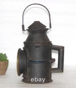 Antique Iron Lamp Lantern Original Old Hand Crafted