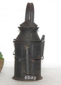 Antique Iron Lamp Lantern Original Old Hand Crafted