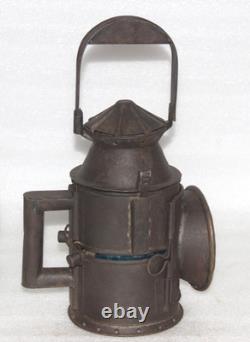Antique Iron Lamp Lantern Original Old Hand Crafted