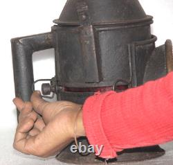 Antique Iron Lamp Lantern Original Old Hand Crafted