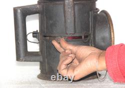 Antique Iron Lamp Lantern Original Old Hand Crafted