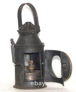 Antique Iron Lamp Lantern Original Old Hand Crafted