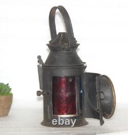Antique Iron Lamp Lantern Original Old Hand Crafted
