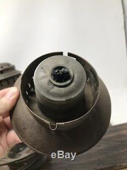 Antique J. H. KELLY ROCHESTER fixed globe Brass top bell bottom Railroad Lantern