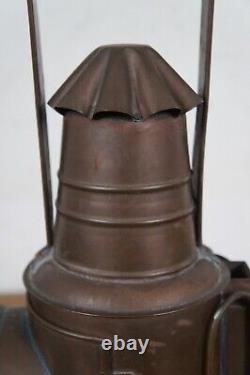 Antique Japanese Copper Bullseye Railway Boat Lantern Police Signal Oil Lamp 13