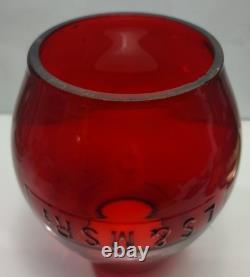 Antique LS&MS Ry Red Glass Railroad Lantern Globe Lake Shore Michigan Southern
