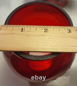 Antique LS&MS Ry Red Glass Railroad Lantern Globe Lake Shore Michigan Southern