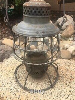 Antique MICHIGAN CENTRAL RAILROAD Lantern Adlake Adams Westlake Clear Globe MCRR