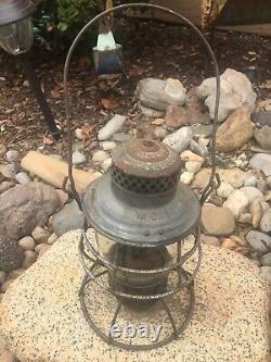 Antique MICHIGAN CENTRAL RAILROAD Lantern Adlake Adams Westlake Clear Globe MCRR