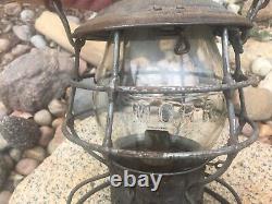 Antique MICHIGAN CENTRAL RAILROAD Lantern Adlake Adams Westlake Clear Globe MCRR