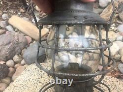 Antique MICHIGAN CENTRAL RAILROAD Lantern Adlake Adams Westlake Clear Globe MCRR