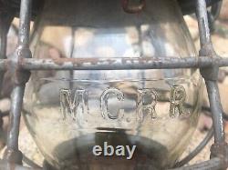 Antique MICHIGAN CENTRAL RAILROAD Lantern Adlake Adams Westlake Clear Globe MCRR