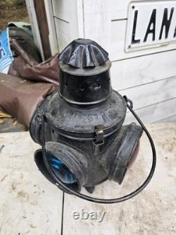 Antique Milwaukee Road Switch Stand Lamp CM&StP Railroad Lantern Railway Light