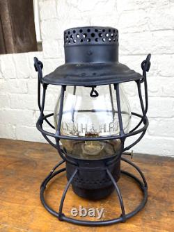 Antique NY, NH & H Railroad Lantern, Adams & Westlake, Embossed Globe, No Cracks