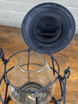 Antique NY, NH & H Railroad Lantern, Adams & Westlake, Embossed Globe, No Cracks