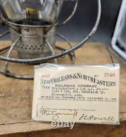 Antique New ORLEANS & Northeastern Railroad lantern Adlake RELIABLE cast NO&NE