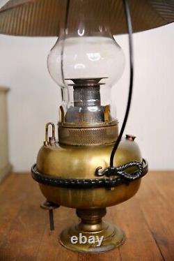 Antique Oil Lamp Country Store hanging Light Railroad Lantern vintage brass old