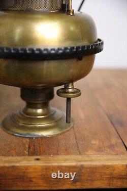 Antique Oil Lamp Country Store hanging Light Railroad Lantern vintage brass old