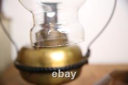 Antique Oil Lamp Country Store hanging Light Railroad Lantern vintage brass old