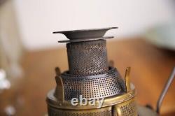 Antique Oil Lamp Country Store hanging Light Railroad Lantern vintage brass old