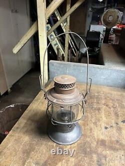 Antique Old Rare Adams & Westlake Adlake USA Railroad RR Oil Lantern Bell Bottom