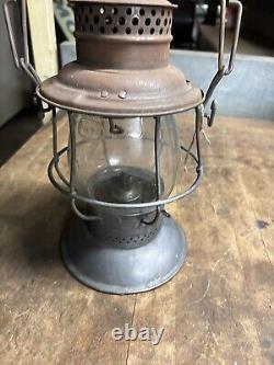 Antique Old Rare Adams & Westlake Adlake USA Railroad RR Oil Lantern Bell Bottom