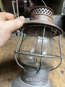 Antique Old Rare Adams & Westlake Adlake USA Railroad RR Oil Lantern Bell Bottom