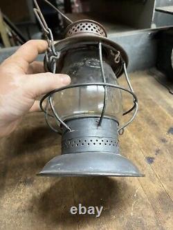 Antique Old Rare Adams & Westlake Adlake USA Railroad RR Oil Lantern Bell Bottom