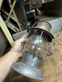 Antique Old Rare Adams & Westlake Adlake USA Railroad RR Oil Lantern Bell Bottom