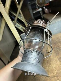 Antique Old Rare Adams & Westlake Adlake USA Railroad RR Oil Lantern Bell Bottom