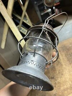 Antique Old Rare Adams & Westlake Adlake USA Railroad RR Oil Lantern Bell Bottom