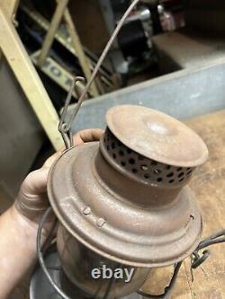 Antique Old Rare Adams & Westlake Adlake USA Railroad RR Oil Lantern Bell Bottom