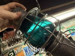 Antique Old Rare Rayo No 39 WB Railroad RR Oil Lantern Lamp Green Teal Globe USA