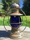 Antique PULLMAN Railroad Lantern with Cobalt Blue Corning Globe A&W Q3 1800's