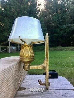 Antique PULLMAN Railroad Sleeping Car Light Cast Brass Bakelite Shade