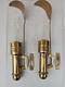 Antique Pair 1907 Railroad Candle Lamps withGlass Wall Mounted with Smoke Shield