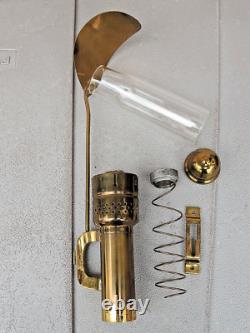 Antique Pair 1907 Railroad Candle Lamps withGlass Wall Mounted with Smoke Shield